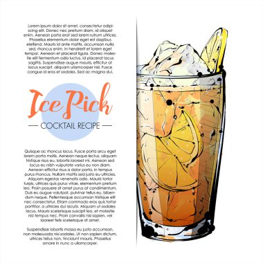 kokteyl el çekilmiş resmi. vektör toplama.