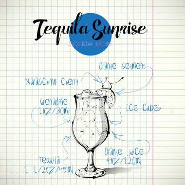 kokteyl el çekilmiş resmi. vektör toplama.