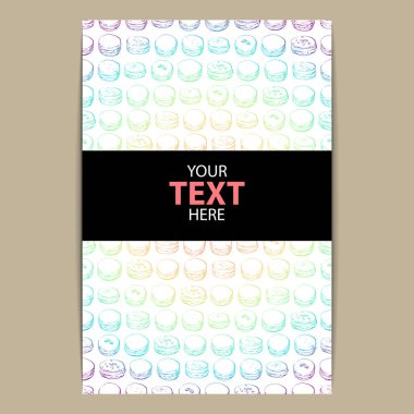 Makaronlu tebrik kartı. vektör+çizim stili.