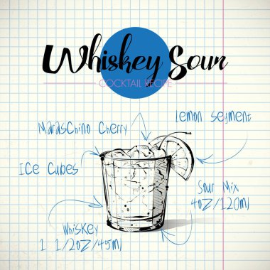 kokteyl el çekilmiş resmi. vektör toplama.