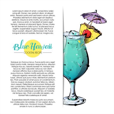 kokteyl el çekilmiş resmi. vektör toplama.