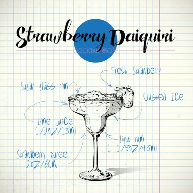 kokteyl el çekilmiş resmi. vektör toplama.