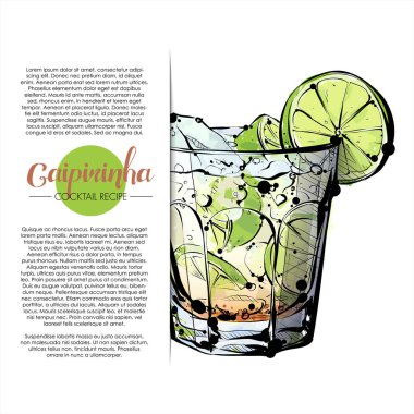 kokteyl el çekilmiş resmi. vektör toplama.