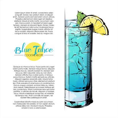 kokteyl el çekilmiş resmi. vektör toplama.