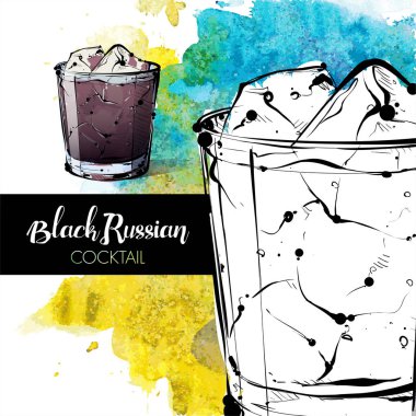 kokteyl el çekilmiş resmi. vektör toplama.