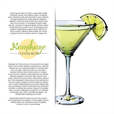 kokteyl el çekilmiş resmi. vektör toplama.