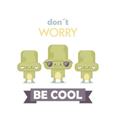 Çizgi film kurbağa karakteri ile komik poster. Vektör toplama.