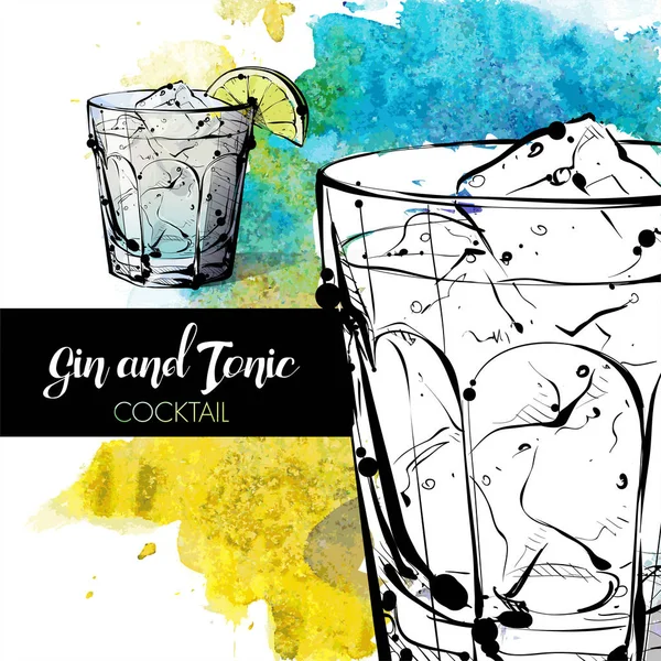 kokteyl el çekilmiş resmi. vektör toplama.