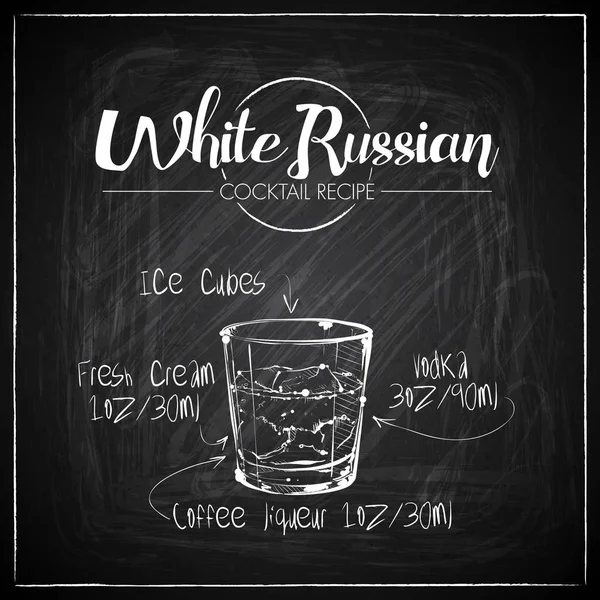 Bir tebeşir tahtası arka plan üzerinde el çizilmiş kokteyl illüstrasyon. Vektör toplama.