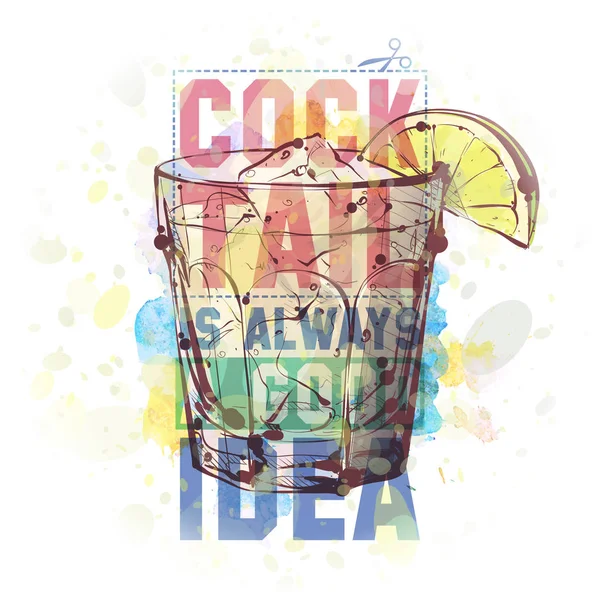 Handgezeichnete Illustration des Cocktails. Vektorsammlung. — Stockvektor