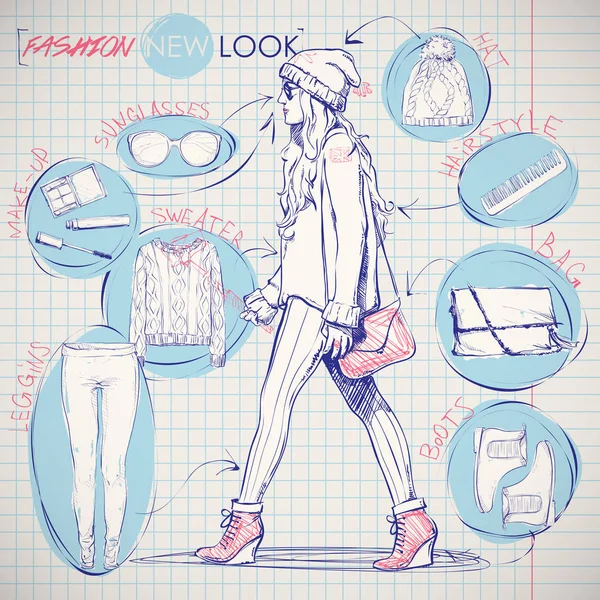 Fashion infographic. Vector collection. — Stock Vector