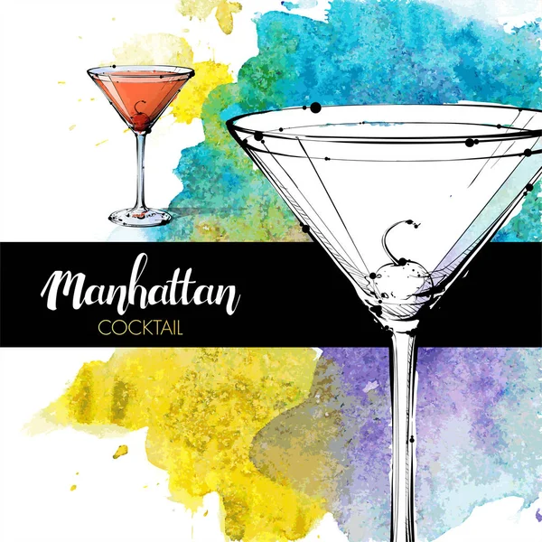 kokteyl el çekilmiş resmi. vektör toplama.