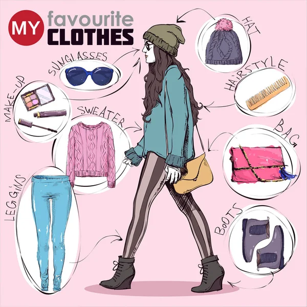 Fashion infographic. Vector collection. — Stock Vector