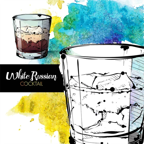 kokteyl el çekilmiş resmi. vektör toplama.