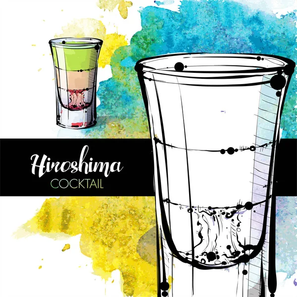 Illustration dessinée à la main du cocktail. Collecte vectorielle . — Image vectorielle