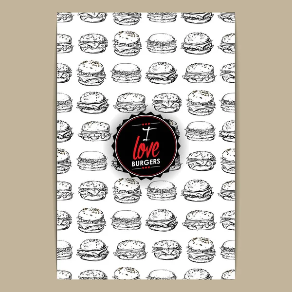 Banner vectorial con hamburguesas . — Archivo Imágenes Vectoriales