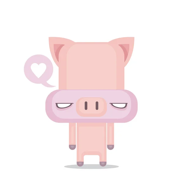 Personaje de cerdo de dibujos animados. Vector . — Vector de stock