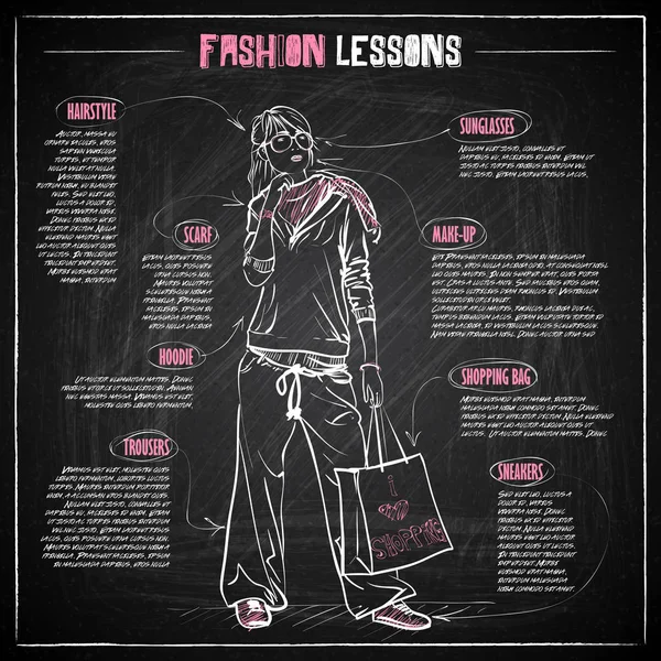Fashion Infographic Chalkboard Vector Collection — Stock Vector
