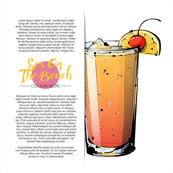 kokteyl el çekilmiş resmi. vektör toplama.