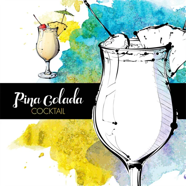 kokteyl el çekilmiş resmi. vektör toplama.