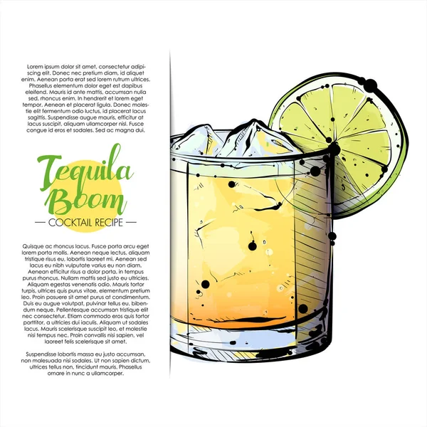 Handgezeichnete Illustration des Cocktails. Vektorsammlung. — Stockvektor