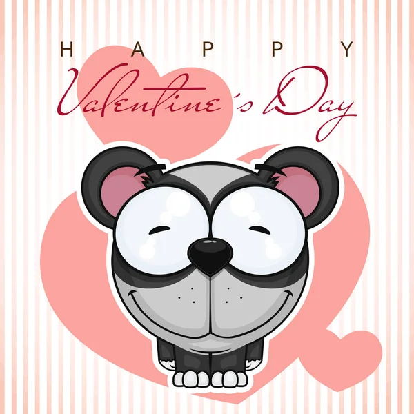Vector romantic illustration with cute panda. Royalty Free Stock Vectors
