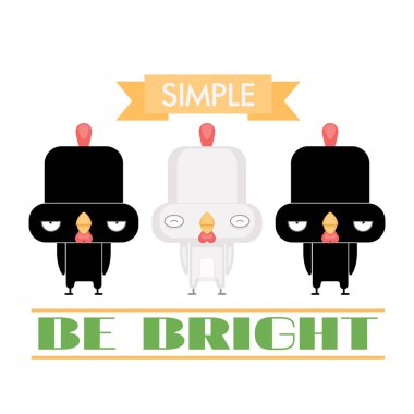 Çizgi film kuş karakteri ile komik poster. Vektör toplama.