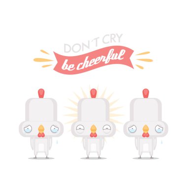 Çizgi film kuş karakteri ile komik poster. Vektör toplama.