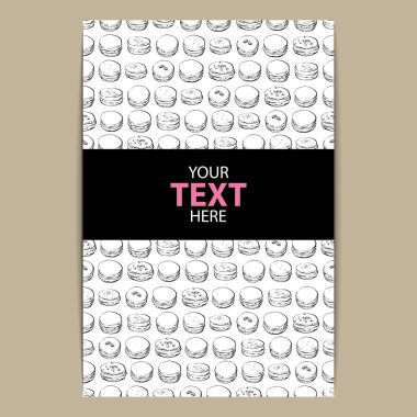 Makaronlu tebrik kartı. vektör+çizim stili.