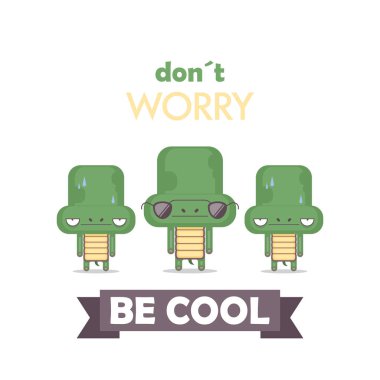 Çizgi film kaplumbağa karakteri ile komik poster. Vektör toplama.