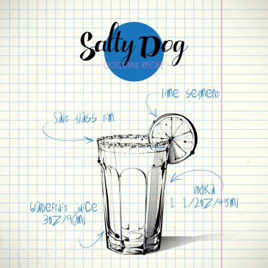 kokteyl el çekilmiş resmi. vektör toplama.