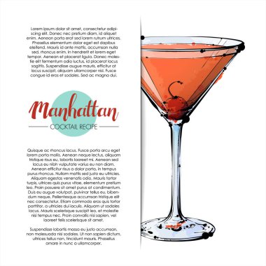 kokteyl el çekilmiş resmi. vektör toplama.