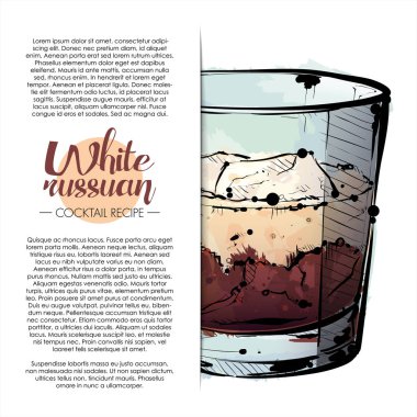 kokteyl el çekilmiş resmi. vektör toplama.