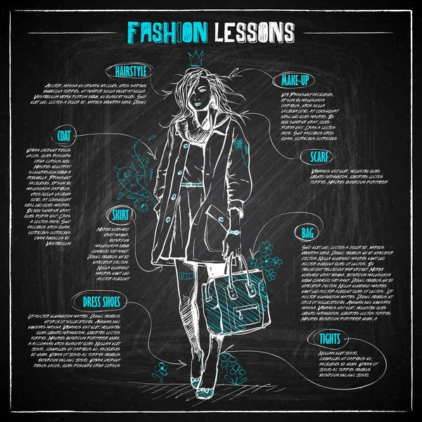 Fashion Infographic Chalkboard Vector Collection — Stock Vector
