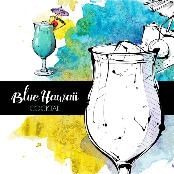 Illustration dessinée à la main du cocktail. Collecte vectorielle . — Image vectorielle