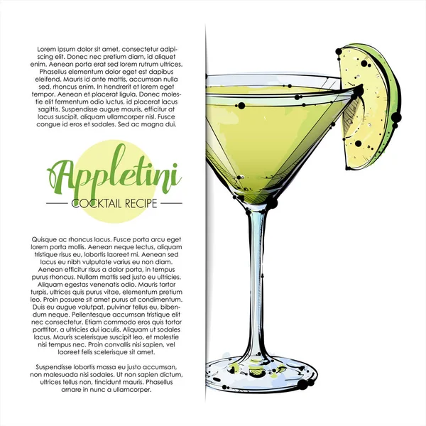 Hand getrokken illustratie van de cocktail. vector collectie. — Stockvector