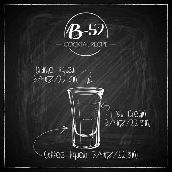 Bir tebeşir tahtası arka plan üzerinde el çizilmiş kokteyl illüstrasyon. Vektör toplama.