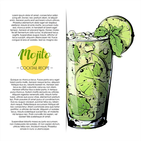 kokteyl el çekilmiş resmi. vektör toplama.