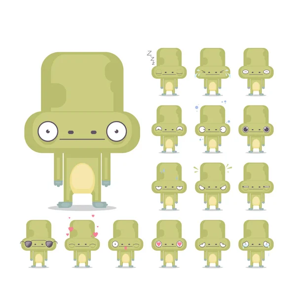 Ensemble vectoriel de 16 personnages de grenouilles émotions. Collecte animale . — Image vectorielle