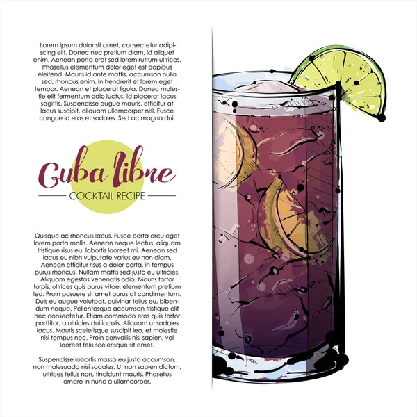 kokteyl el çekilmiş resmi. vektör toplama.