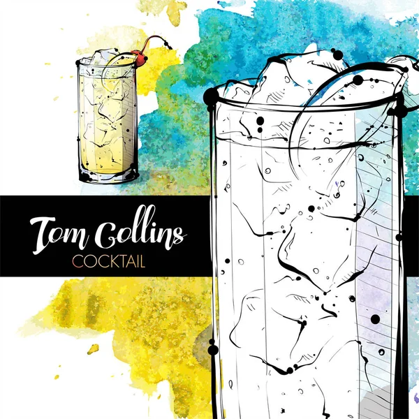 kokteyl el çekilmiş resmi. vektör toplama.