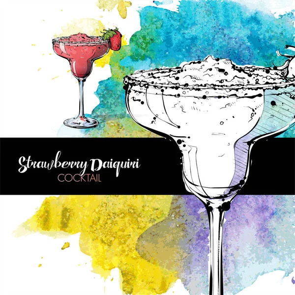 kokteyl el çekilmiş resmi. vektör toplama.