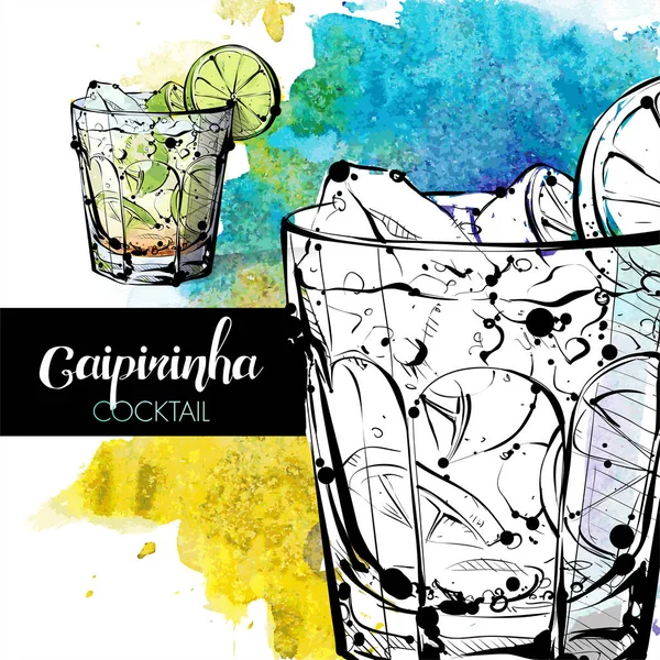 kokteyl el çekilmiş resmi. vektör toplama.