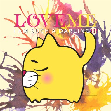 Komik sepeti illüstrasyon ile el çizilmiş suluboya arka plan