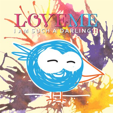 Komik sepeti illüstrasyon ile el çizilmiş suluboya arka plan