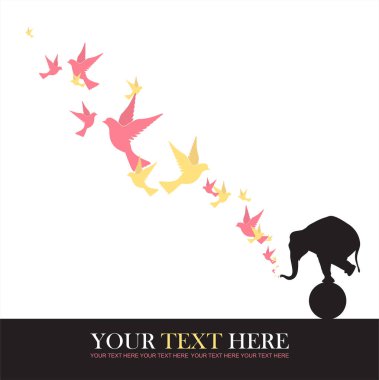 fil ve kuşlar tasarlamak vektör çizimi.