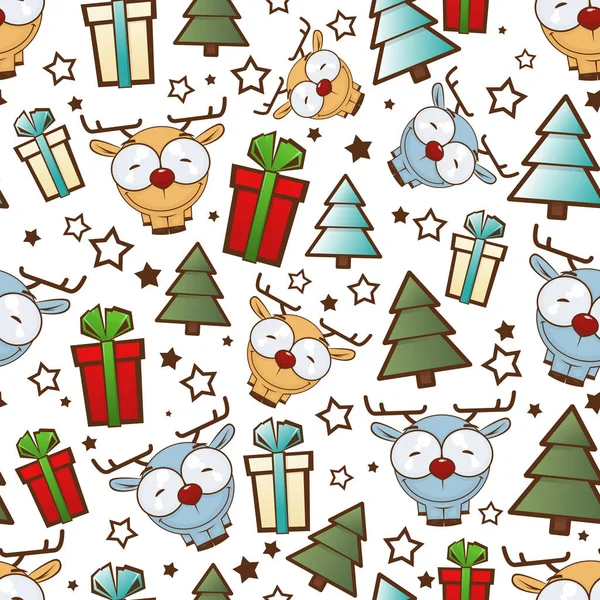 Vánoční bezproblémový model s kreslené deky. Vektorový ilustrati — Stockový vektor