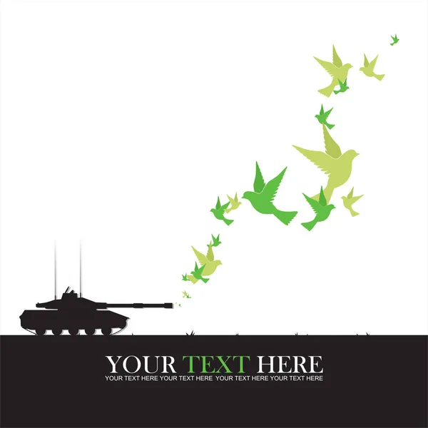 Ilustração vetorial abstrata de tanques e aves . — Vetor de Stock