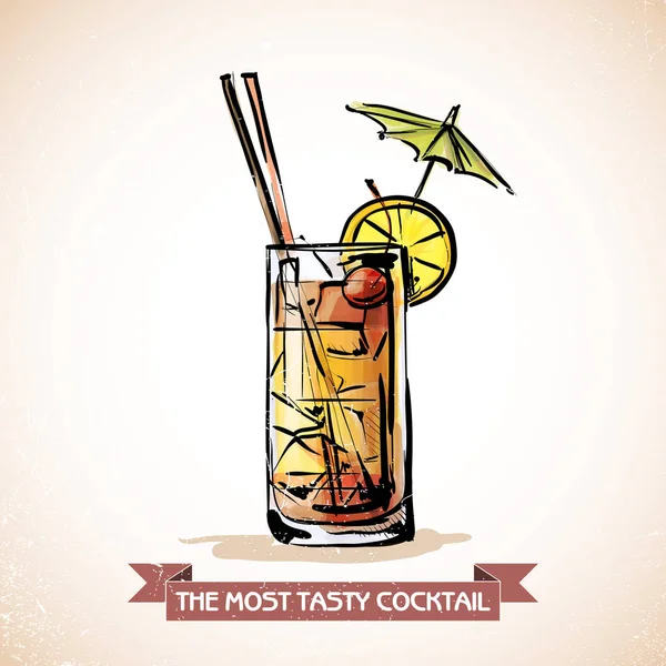 Hand getrokken illustratie van de cocktail. vector collectie. — Stockvector