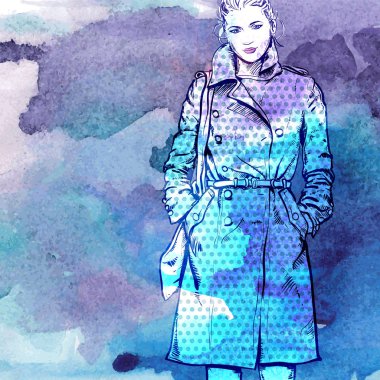 Güzel bir g illüstrasyon ile el çizilmiş suluboya arka plan